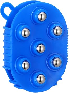 Handheld Massage Roller Ball Glove - Manual Lymphatic Massager Cellulite Remover - 360 Rolling Metal Balls Body Massager Tool for Neck Back Leg Circulation Pain Relief