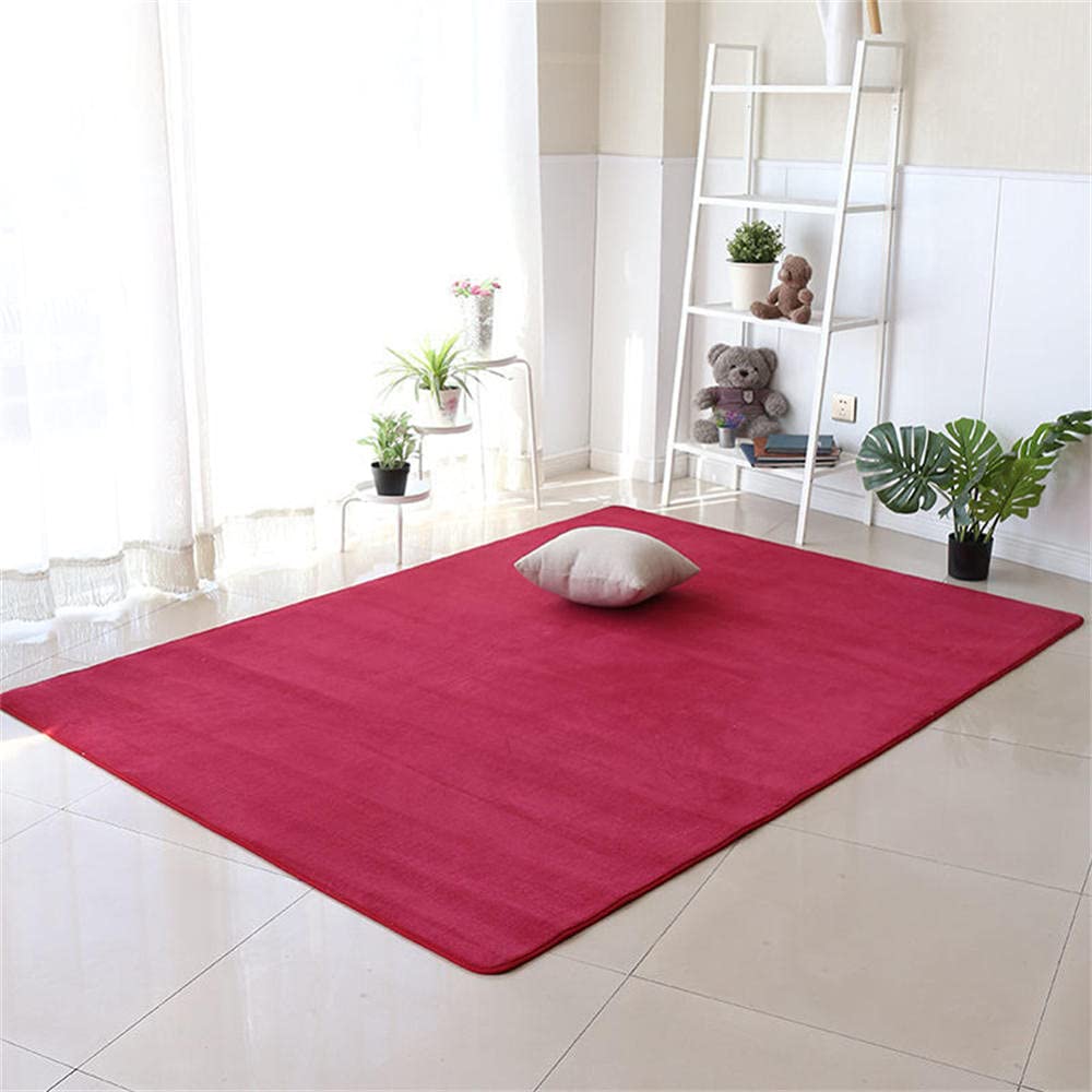 Tapis salon moderne pour sol glissant grand tapis antidérapant rouge