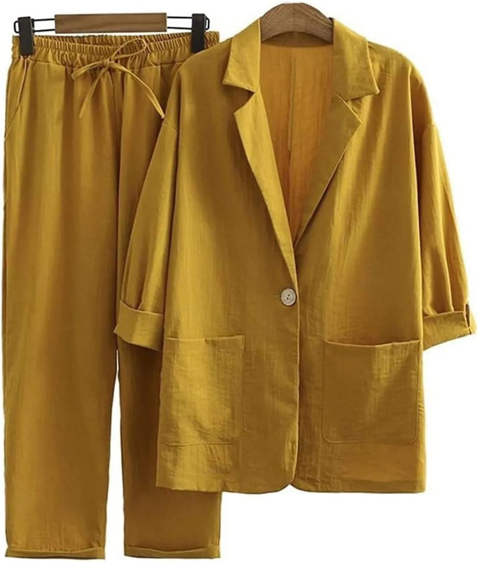 Woman Two Piece Set Long Pant Sets Women's Office Suits Long Sleeve Trousers