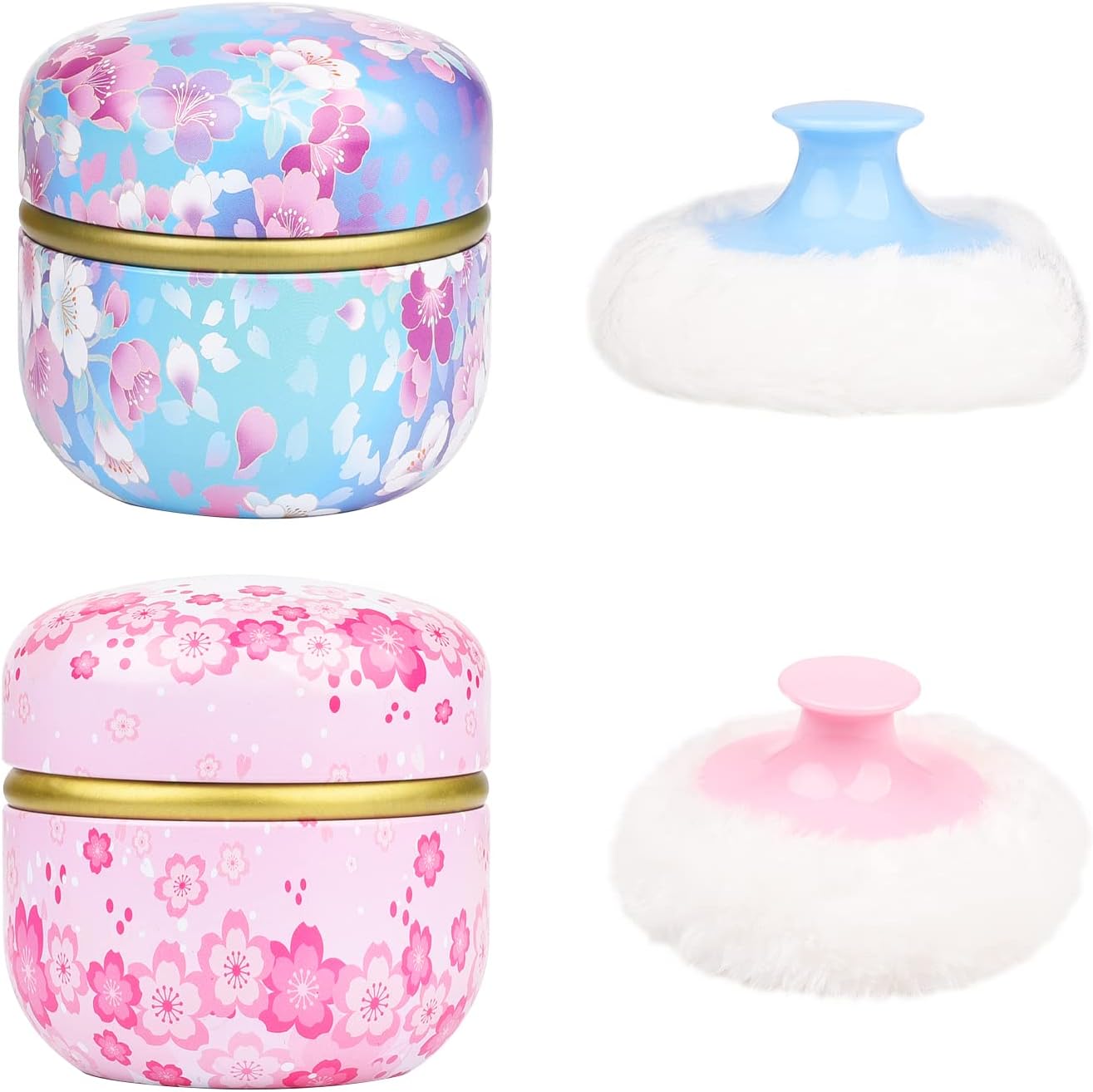Lezevn 4 Pieces Powder Puff Kit Body Powder Puff and Container Body