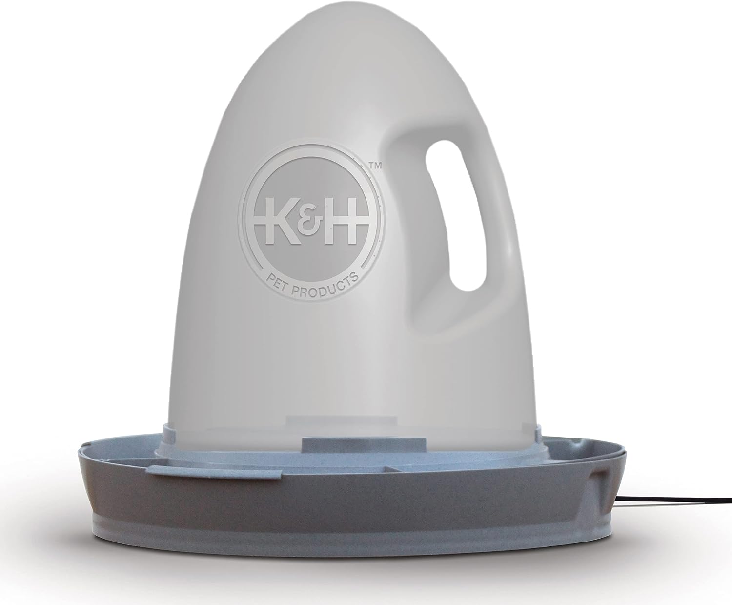 K&H Pet Products Thermo-Poultry Waterer 2.5gal. (Heated) Gray 60 Watts - No Roost Top & Non-Spill Refill