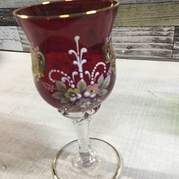 ベネチアングラス　ボヘミアパネルグラス　高さ13㎝　東Y6-1108④ ベネチアングラス ボヘミアパネルグラス 高さ13㎝ 東Y6-1108④