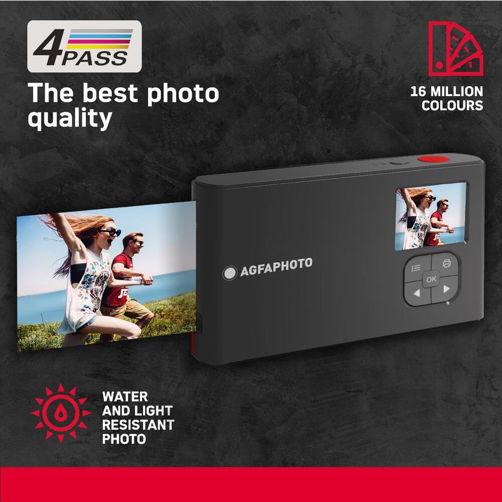AGFA PHOTO REALPIX Mini S – Fotocamera Istantanea Con Stampante, 10 MP, Display LCD, Bluetooth, Cartuccia 8 Foto Inclusa - 4