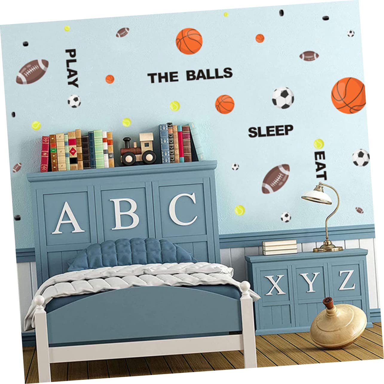 ABOOFAN 4 Adesivi Murali Rimovibili Per Cameretta Dei Bambini Adesivi Decorativi Da Basket E Calcio Per Ragazzi E Ragazze