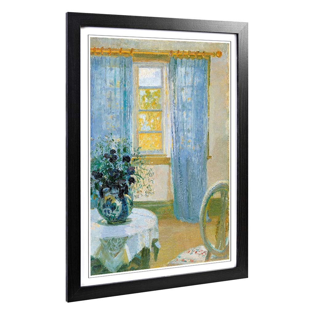 Big Box Art Framed Print of Anna Ancher Interior with Clemantis Design | Wall Art Picture | Home Decor for Kitchen, Living Room, Bedroom, Hallway, Black, A2 / 24.5x18 Inch / 62x45cm