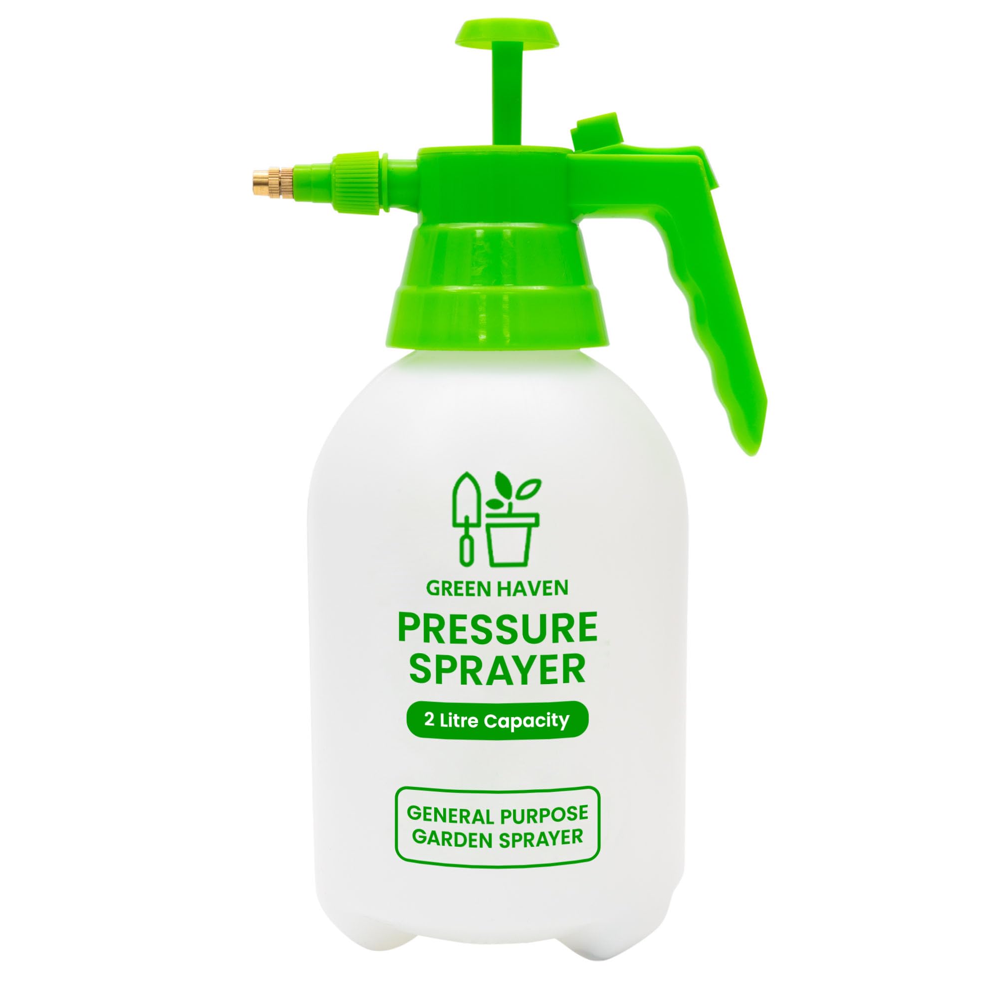 Green Haven 2 Litre Garden Pressure Sprayer – Pump Action Sprayer with Adjustable Nozzle & Carry Strap – Weed Killer, Pesticide & Fertiliser Sprayer