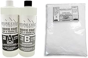 Quick Coat 1 Quart Kit with Epoxy Thickener for Durable Stone-Like Countertops