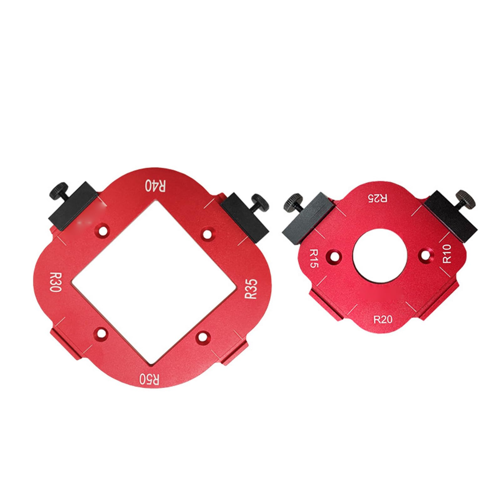 Modelli di Fresatura per Raggio, Set 2 Pezzi Modello di Fresa per Raggio Angolare in Lega di Alluminio, Modelli di Punta per Fresa 4 in 1, R30 R35 R40 R50 R10 R15 R20 R25