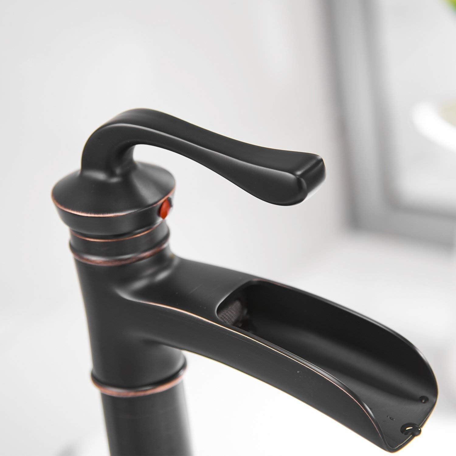 Suреr Sаlе 🛒 Bathfinesse Waterfall Bathroom Faucet Oil Rubbed Bronze Vessel Sink Faucets Vanity Tall Faucet Farmhouse Single Handle Single Hole Supply Lines Hose Lead-Free Exсluѕіvе Bathfinesse Waterfall Bathroom Faucet Oil Rubbed Bronze Vessel Sink Faucets Vanity Tall Faucet Farmhouse Single Handle Single Hole Supply Lines Hose Lead-Free
