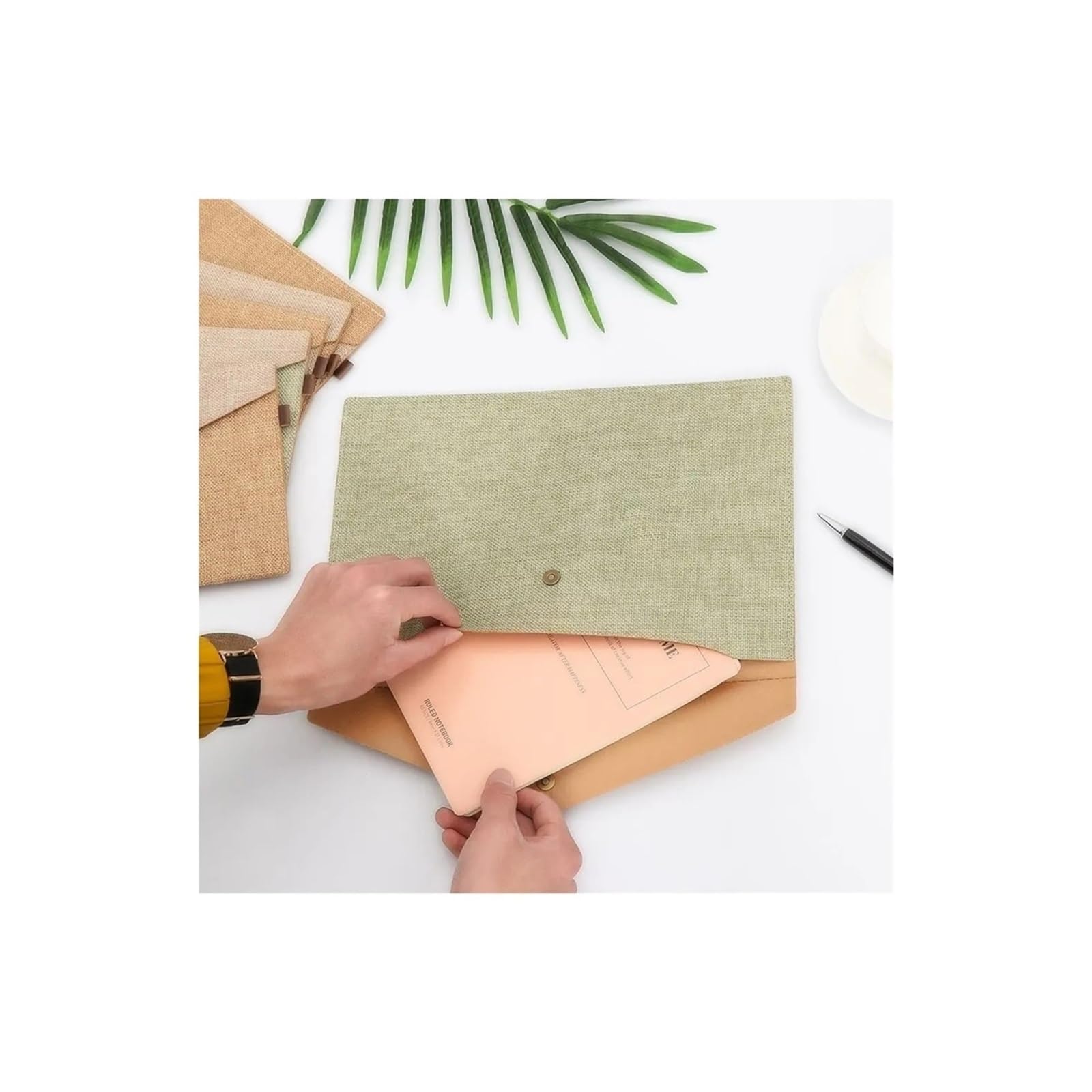 10pcs Simple A4/A5 Canvas Felt File Briefcase Paper Holder Document Bag Folder Portable Organizer Stationery Office Supply Per Scrivania