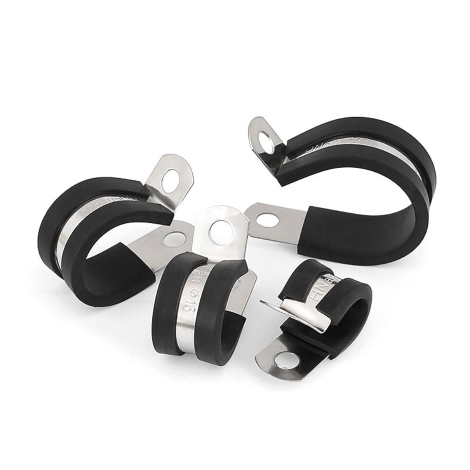 Pipe Clamp Rubber Lined R Type Cable Bracket Fastener for Wiring Conduit and Electrical Component Mounting(32mm)