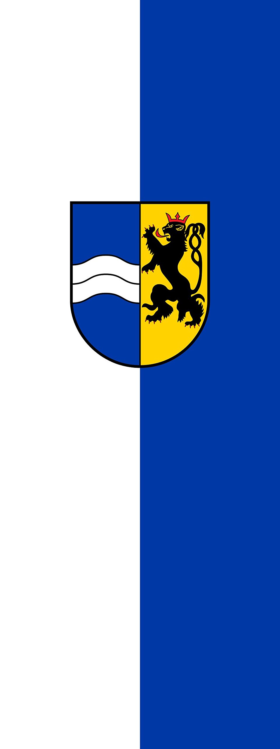 Drapeau Rhein-Neckar-Kreis format portrait de 6m² pour pavoisement extérieur de 400x150cm
