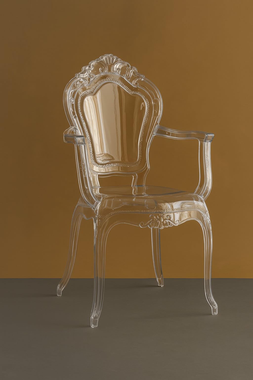 Biscottini Stühle aus transparentem Polycarbonat – Küchenstuhl Wohnzimmer 53 x 49 x 97,5 cm – Barock-Stühle Esszimmer Schlafzimmer – Sessel aus Kunststoff für den Außenbereich, modern, Hochzeit
