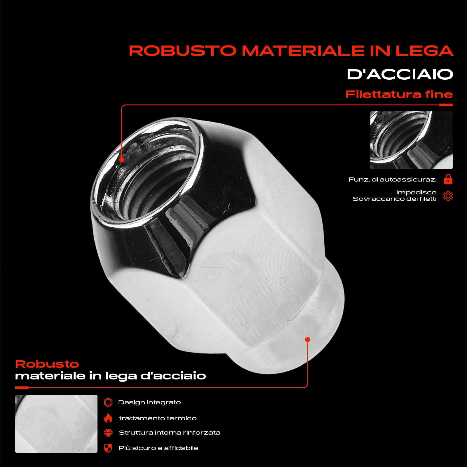 Frankberg 16x Dado ruota Anteriore posteriore Compatibile con H i10 i20 i30 i40 G70 Accent Atos Coupé Elantra Galloper II nesis Grandeur 1994-2025