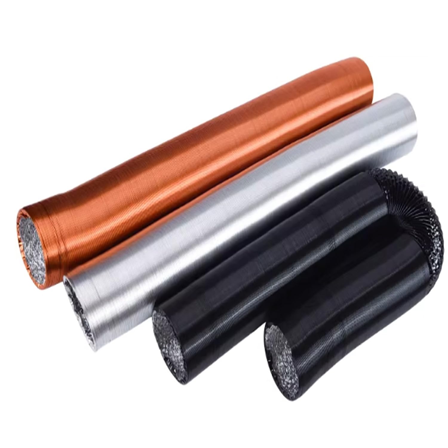 Manguera de ventilación de aluminio de 10 cm de diámetro, Conducto de ventilación para sistemas de calefacción, refrigeración y ventilación(Silver)