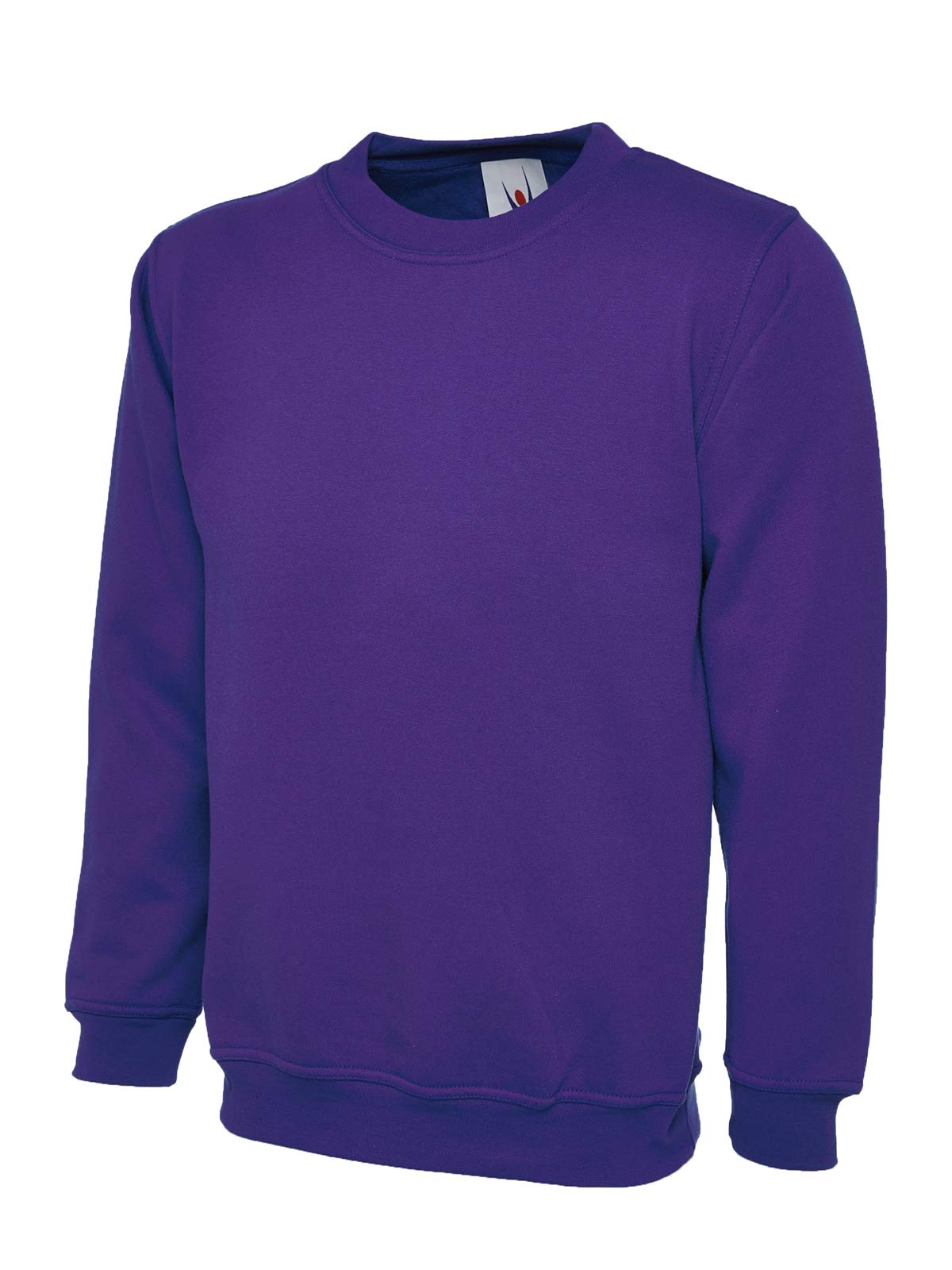Mad Ink Men's Purple Plain Classic Crewneck Sweatshirt Jumper Top (4Xl, )