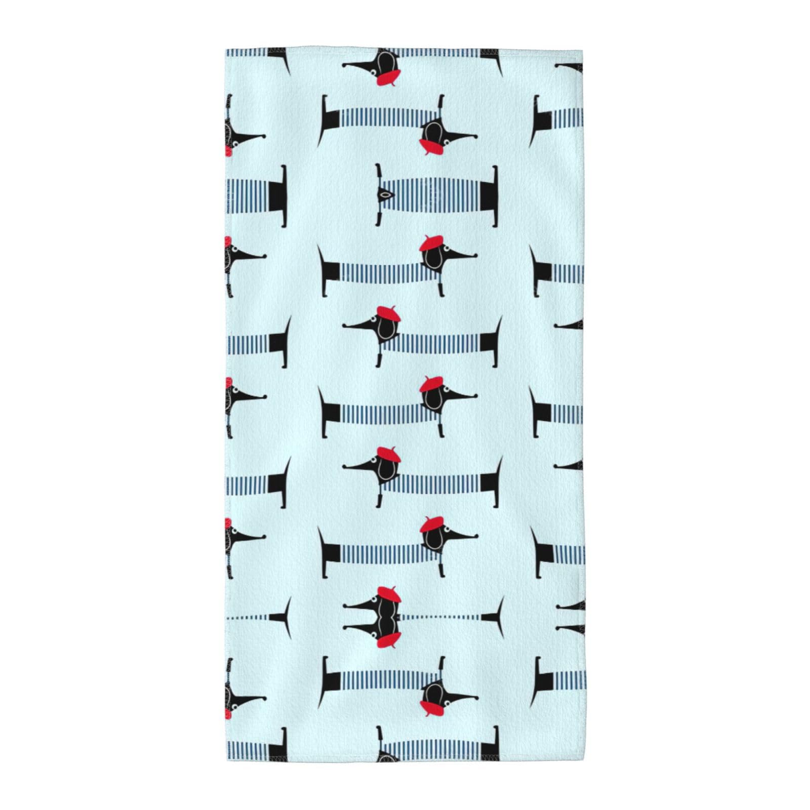 WYCZHY Parisian Dachshund Printed Quick Dry Beach Towel For Camping Travel Vacation