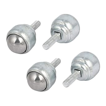 XMHF 25mm/1" Roller Ball Transfer Bearings Threaded Stem Caster Wheel Unit Table Conveyor Roller Ball 4Pcs