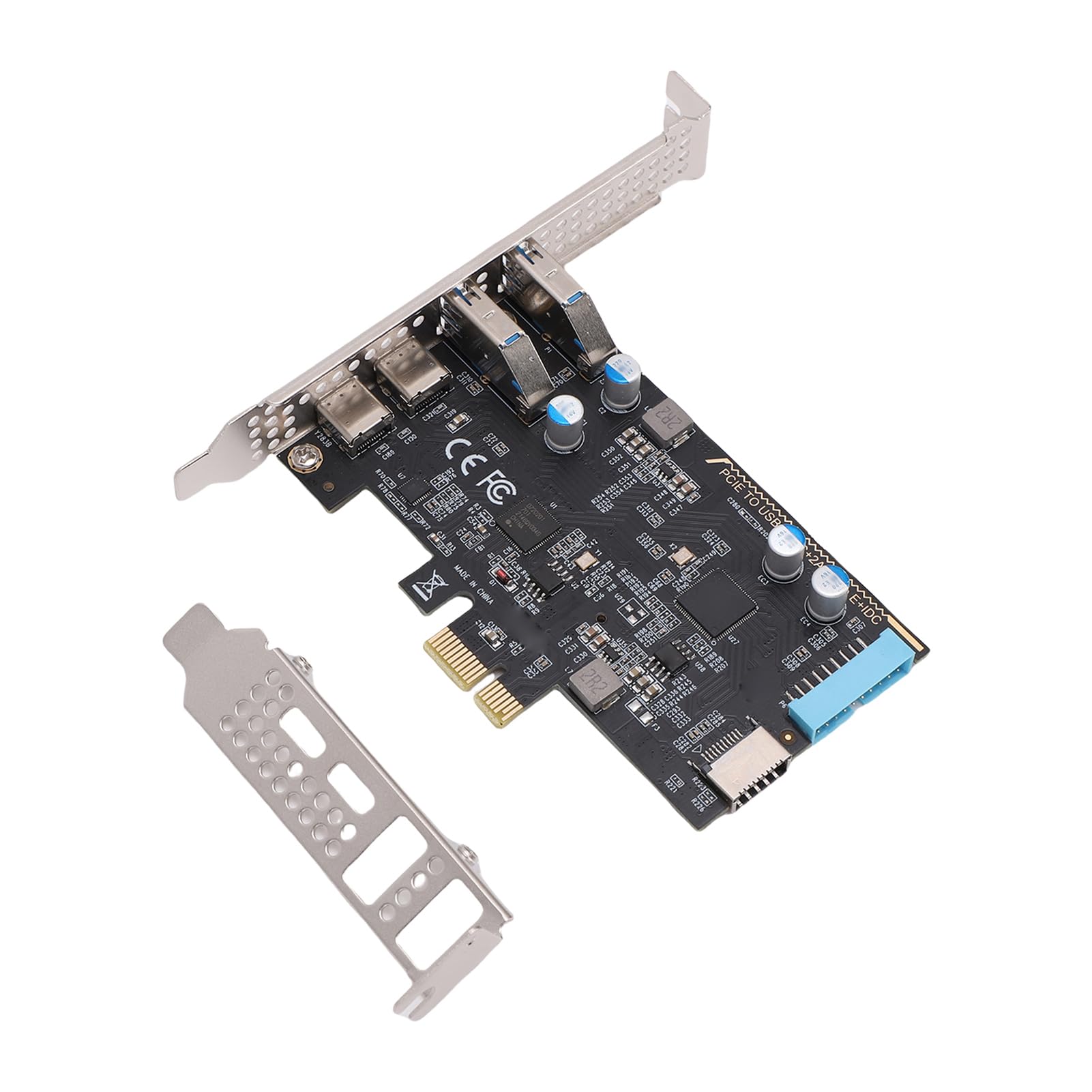 KIMISS Carte PCIe vers USB 3. Gen, Bande Passante de 10 Gbit/s, Carte