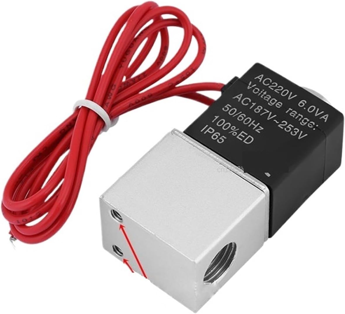 2V025 Pneumatic Solenoid Valve 2 Way Normally Closed DC12V DC24V AC110V AC220V 1/4" Female Port 1pcs Valve Opens(8mm,AC 110V)