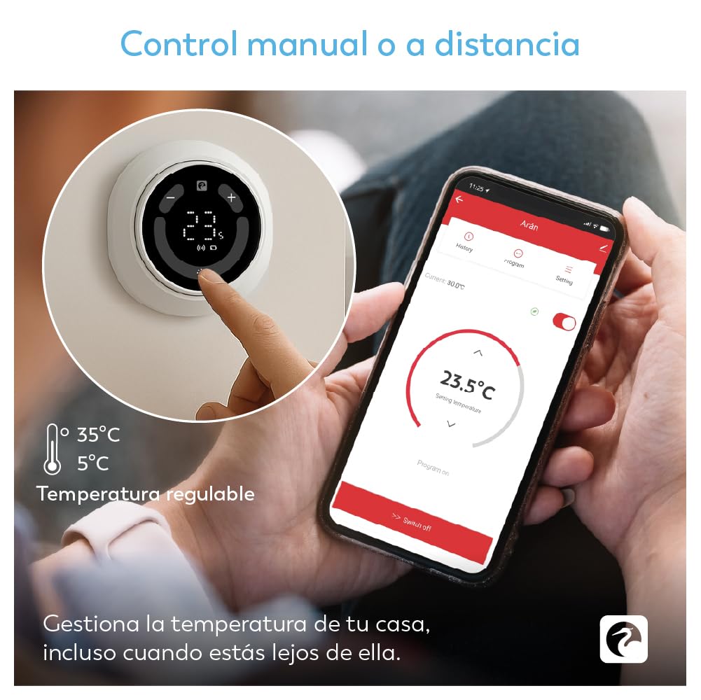 Garza - Zestaw 2 głowic WiFi do grzejnika + przenośny czujnik + mostek Zigbee, termostatyczny, sterowanie aplikacją i głosem, trybami ręcznymi/automatycznymi, wykrywaniem okien, zapobieganiem