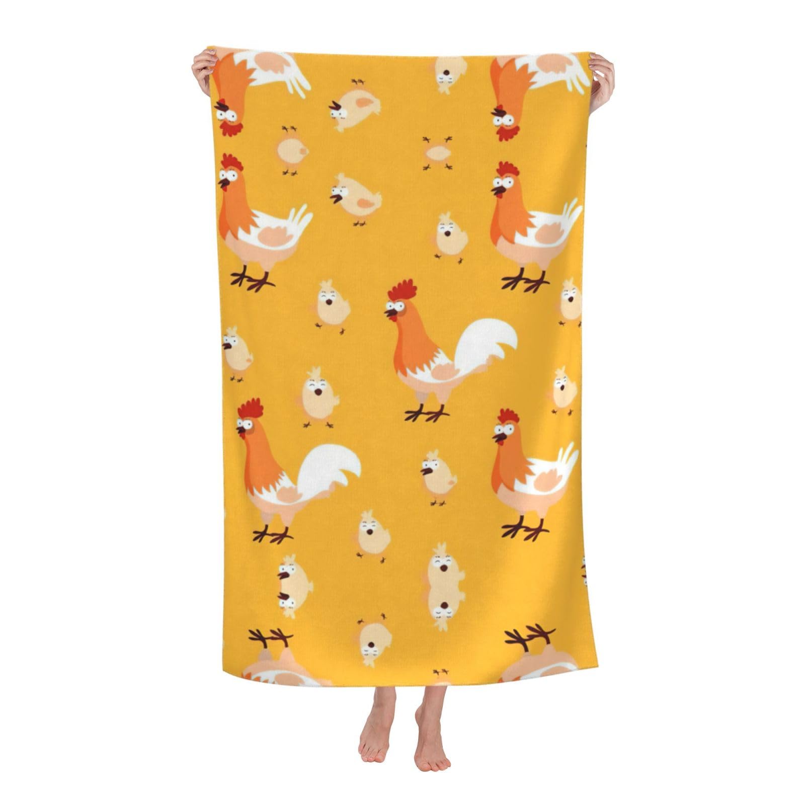 Oazcvbnn Women's White Chicken Chick Print Adult Beach Towel Summer Travel Pool Vacation Swimming Fitness Outdoor Adventures