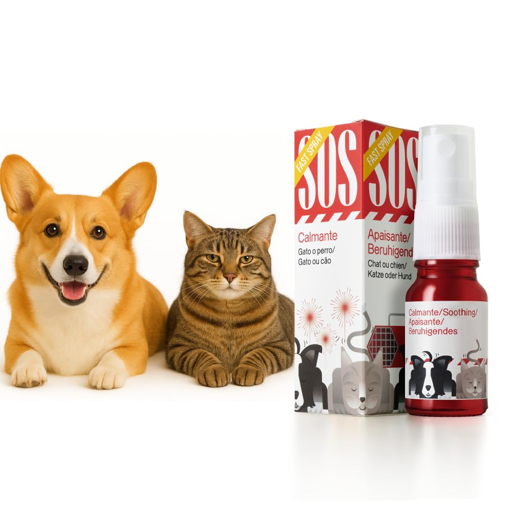 SOS Spray 10ml VOTUM - Tranquilizante para Perros y Gatos, Uso Diario Calmante Perros Vegano Antiestrés Tranquilizante para Gatos Natural Anti Estrés Perro y Calmante Gatos