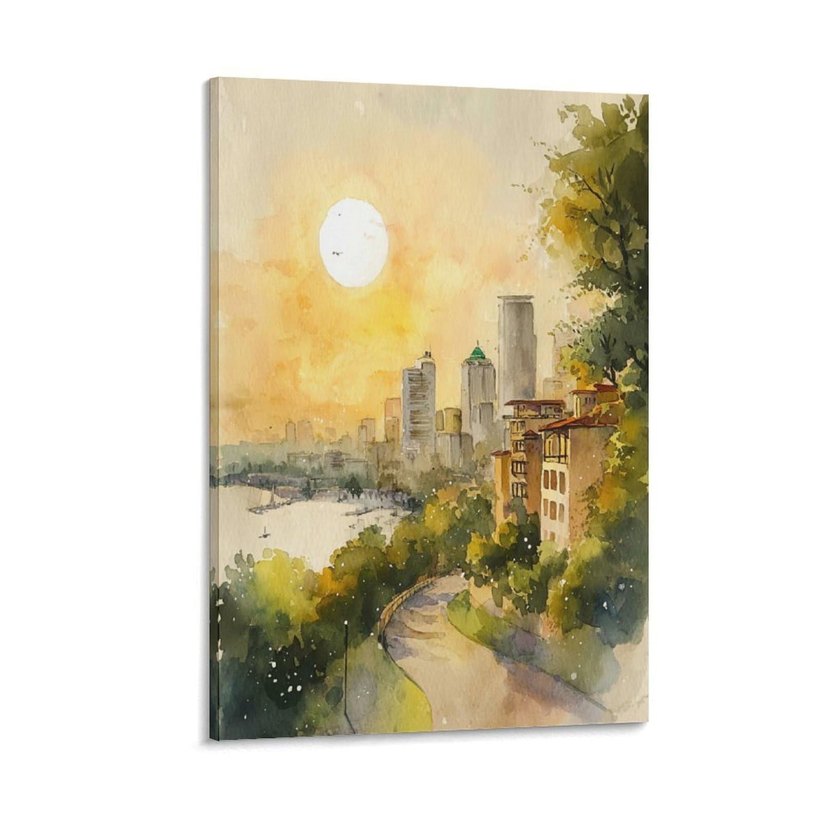 Seattle 20x30inch(50x75cm) Vintage Travel Poster Watercolor Canvas Art