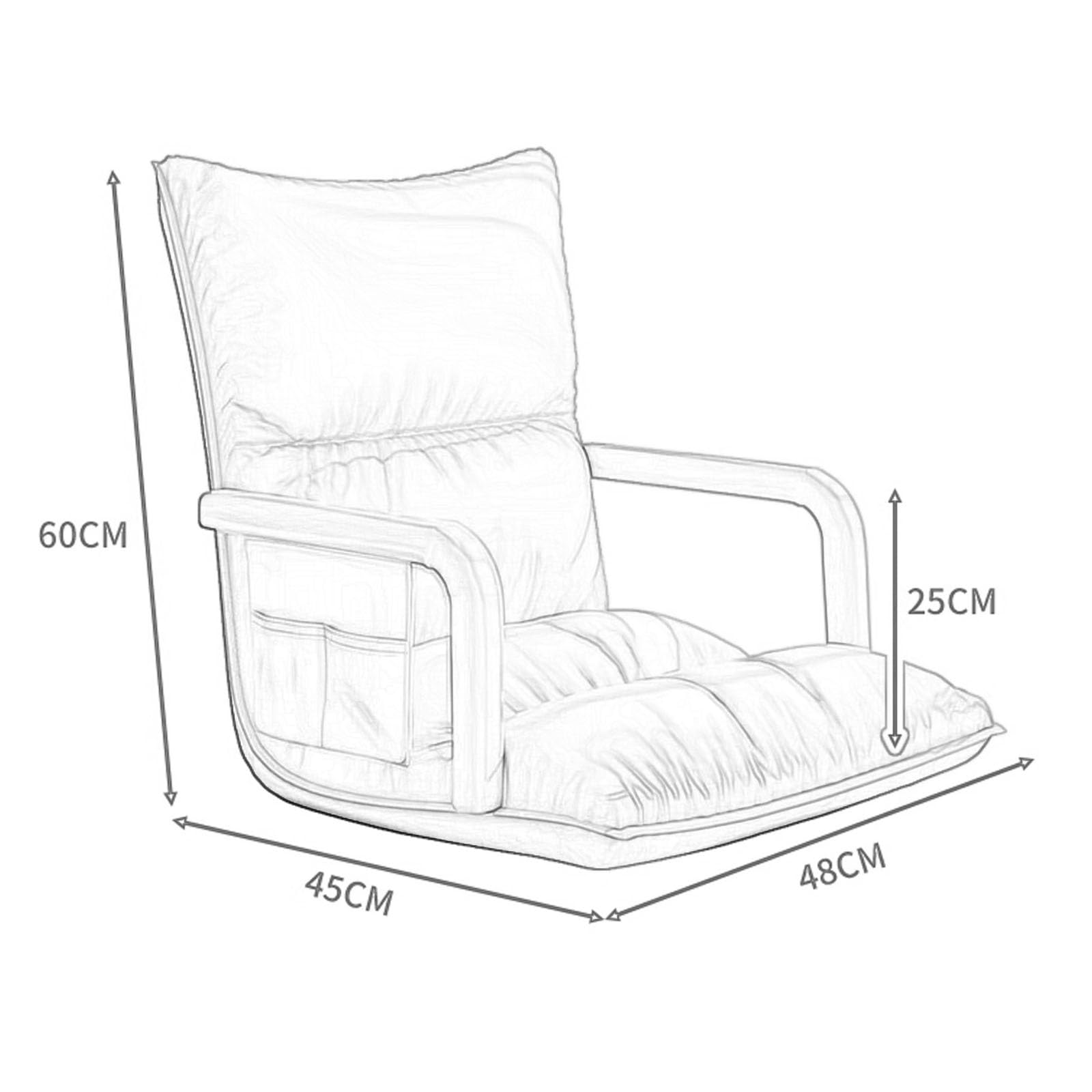 Chauffeuse 1 Place avec Dossier, Chaise de Sol Canapé de Sol Pliable et Réglable, pour Le Salon, la Chambre, la Lecture, Les Jeux Vidéo et la Méditation