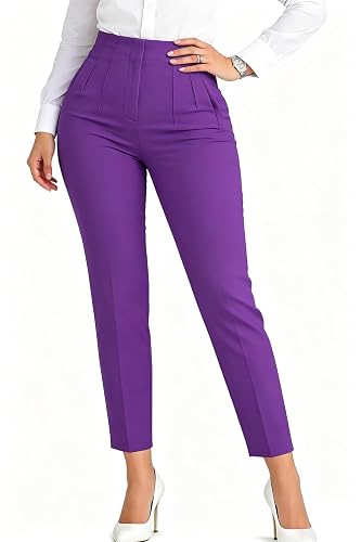 LOVESHOOT Womens Stretchy Dress Pants 2026 Trendy High Waisted Pleated