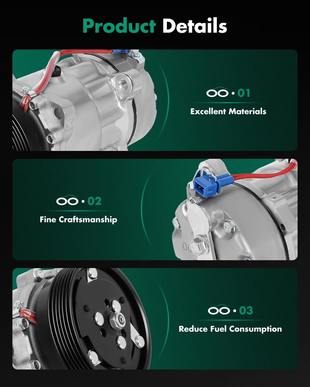 SCITOO AC Compressor for 1993-2002 for Volkswagen for Cabrio for Golf for Jetta for Passat 1.8L 1.9L 2.0L