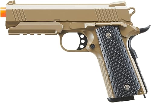 Galaxy G25D Metal 1911 Airsoft Spring Airsoft Pistola - Tierra oscura - Brazos del Reino Unido