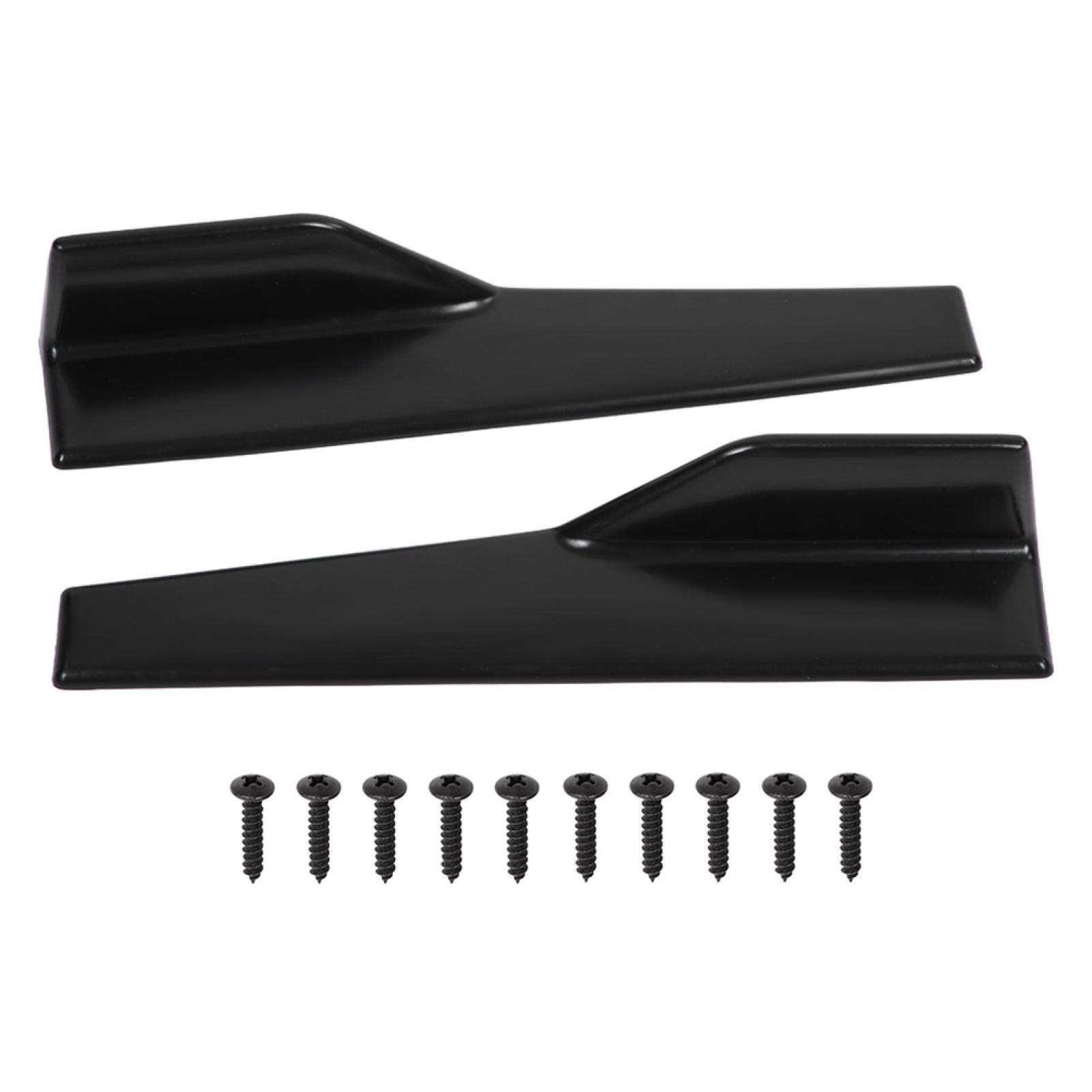 Qiilu 2 pièce 45cm Universelle Jupes Latérales de Voiture Splitter Latéral Garnitures de Bas de Caisse Ailes Noir Brillant