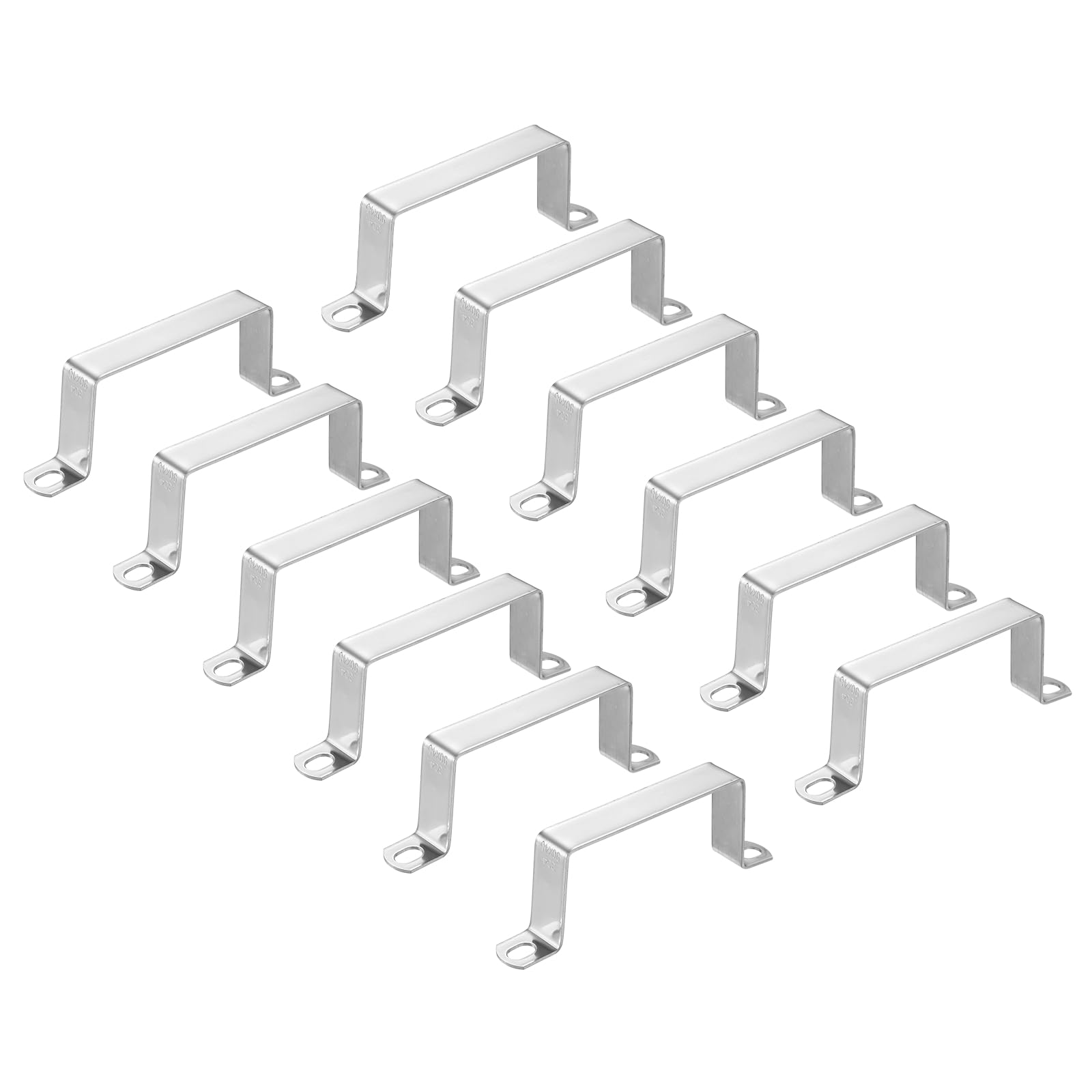HARFINGTON 12 morsetti quadrati per tubi, 90 x 45 mm, in acciaio inox 304 | Morsetto a forma di U, staffa connettore per tubo quadrato con fibbia per tubo flessibile