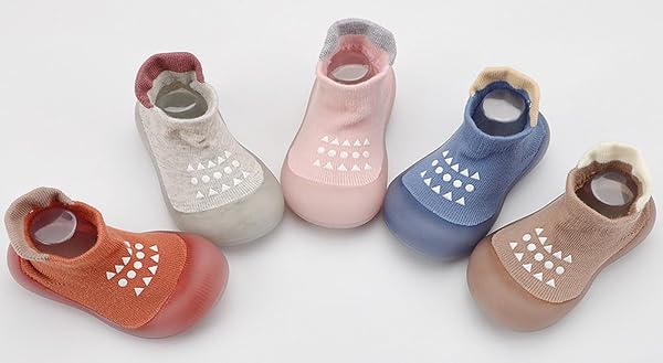 Zapatos Calcetines Bebé Niños Niñas Primeros Pasos Zapatos Bebé Calcetines Antideslizantes con Suela de Goma,6-24 Meses - 3