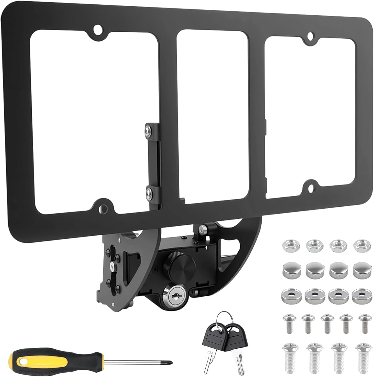 Front License Plate Holder Compatible with 2017-2023 Tesla Model 3, 2020-2024 Tesla Model Y, No Drill Front License Plate, Anti-Theft Design, Direct Installation