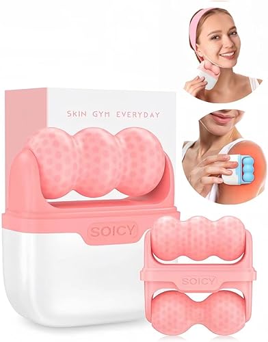 Rodillo de hielo para cara con Gua Sha, rodillo facial de hielo, herramientas de terapia de frío, masajeador de rodillo de hielo facial frío para