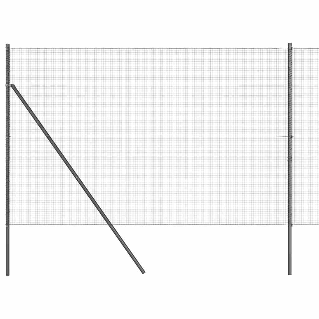 Grey Fence Post 50 x 1.4 m 19 x 19 mm Mesh Steel PVC Outdoor Garden Security Barrier Kit Durable Powder-Coated Modular Support with 52 Posts