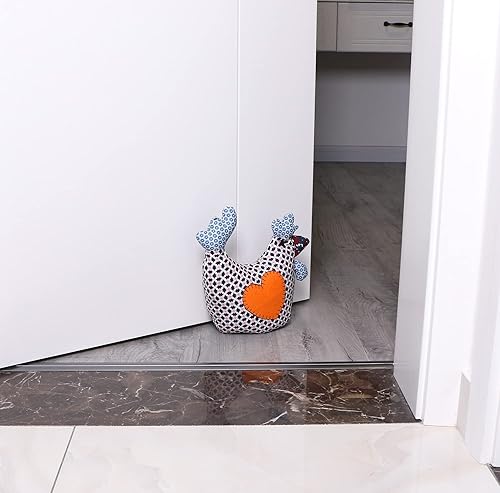 Miniatura 9 de Tapones decorativos para puerta de animales lindos, tela suave y duradera con peso protector de pared interior para el hogar y la oficina,