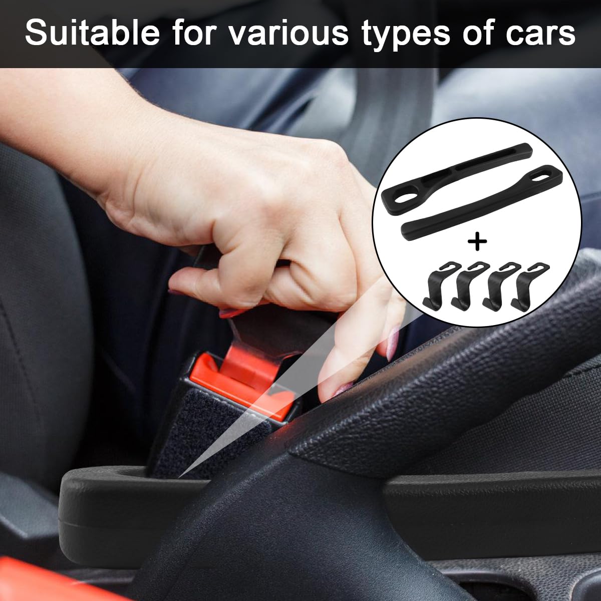 Riempitivo Per Spazio Sedile Auto In Pelle PU - Confezione Da 2, Universale, Con 4 Ganci E 2 Supporti Occhiali, Antisedile Caduta Oggetti - 3
