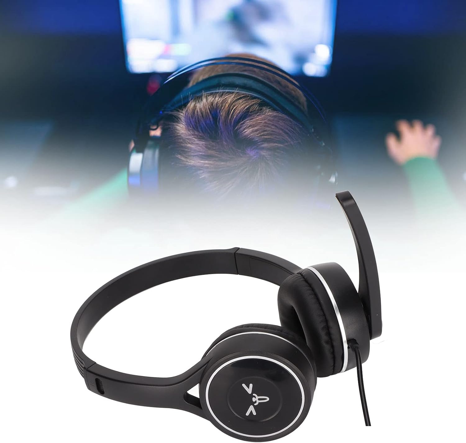 Kids Headphones with Microphone, Kids Headphone Stereo Noise Isolation Foldable On Ear 3.5mm Wired Childs Headset with Mic for Travel Plane