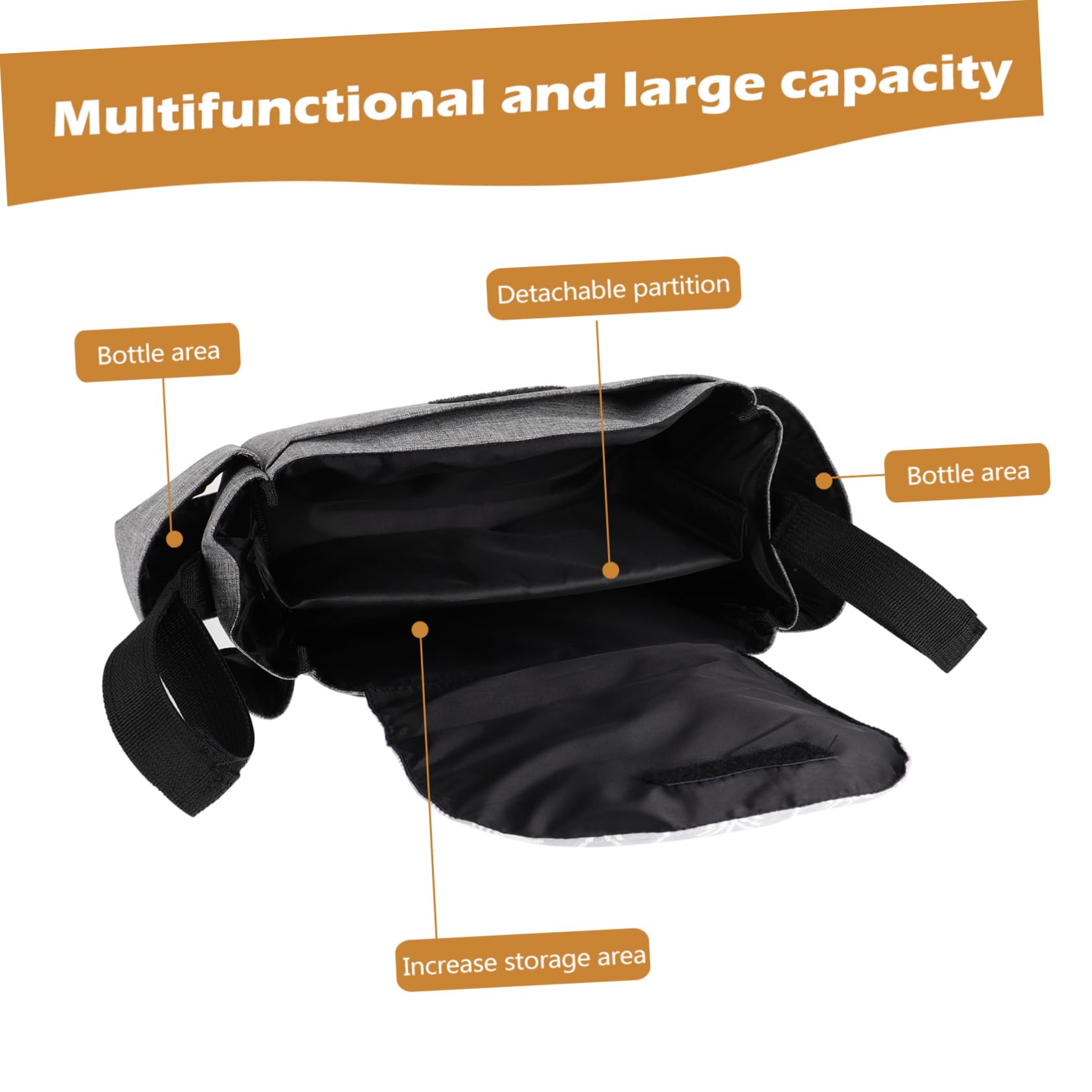 ibasenice 2pezzi Organizer Per Carrozzina Multiuso Con Portabicchieri e Tasche Per Pannolini Sacchetto Chic Per Passeggini e Pram Soluzione Di Stoccaggio Leggera e Resistente