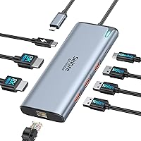 Vista 8 de Adaptador HUB USB C HDMI para MacBook Pro/Air, dongle USBC 7 en 1 con HDMI, lector de tarjetas SD/TF, puerto de datos USB C, 100W PD y 2 USB 3.0