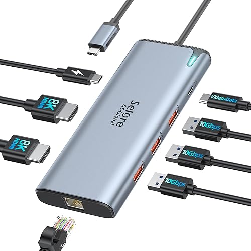 Miniatura 8 de Adaptador HUB USB C HDMI para MacBook Pro/Air, dongle USBC 7 en 1 con HDMI, lector de tarjetas SD/TF, puerto de datos USB C, 100W PD y 2 USB 3.0