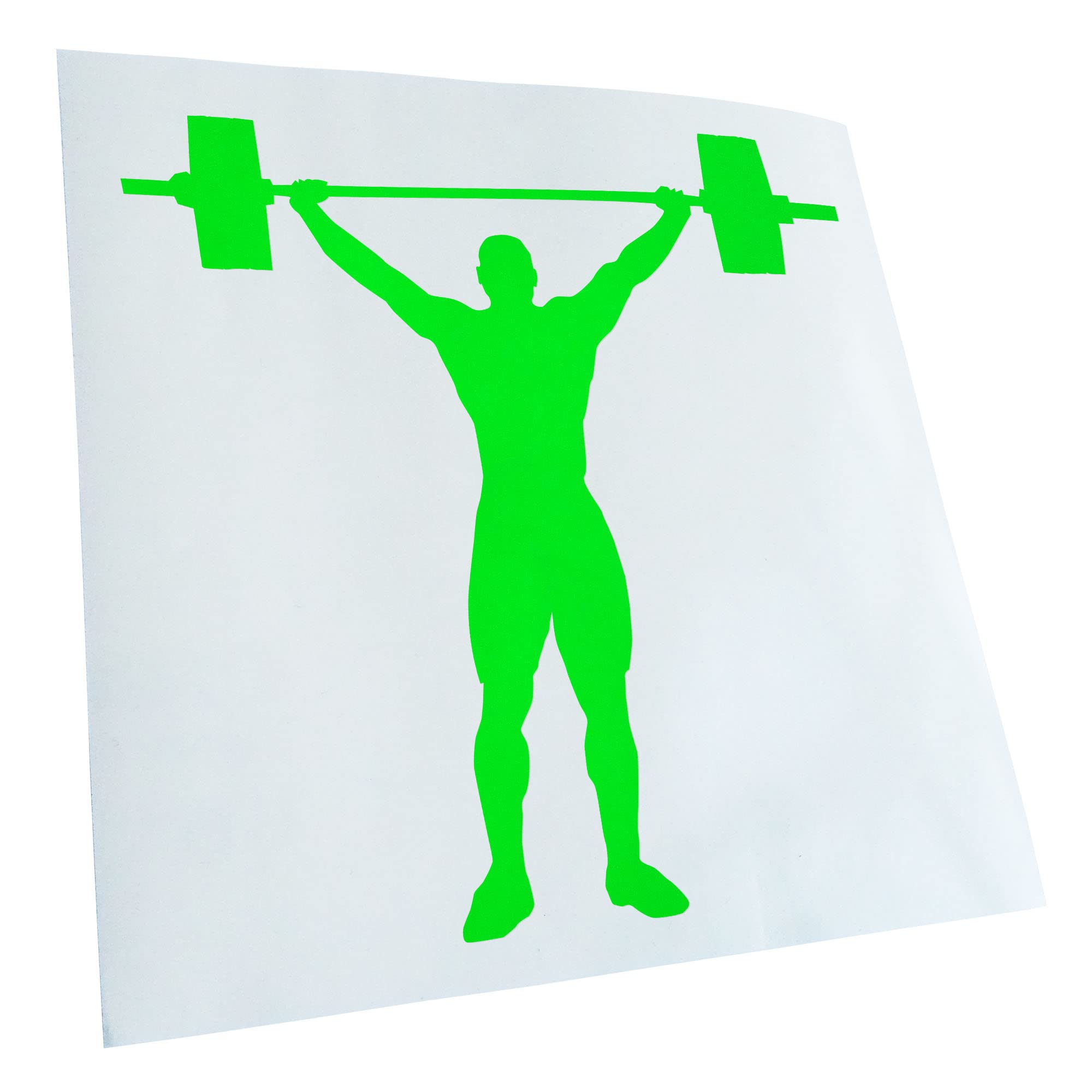 Kiwistar - Car Sticker - Neon Green - 30 x 30 cm Weightlifting - Rear Window Car Sticker Weatherproof for Car Truck Moped Truck - Sticker Exterior Self-Adhesive Tuning Accessories for Windows