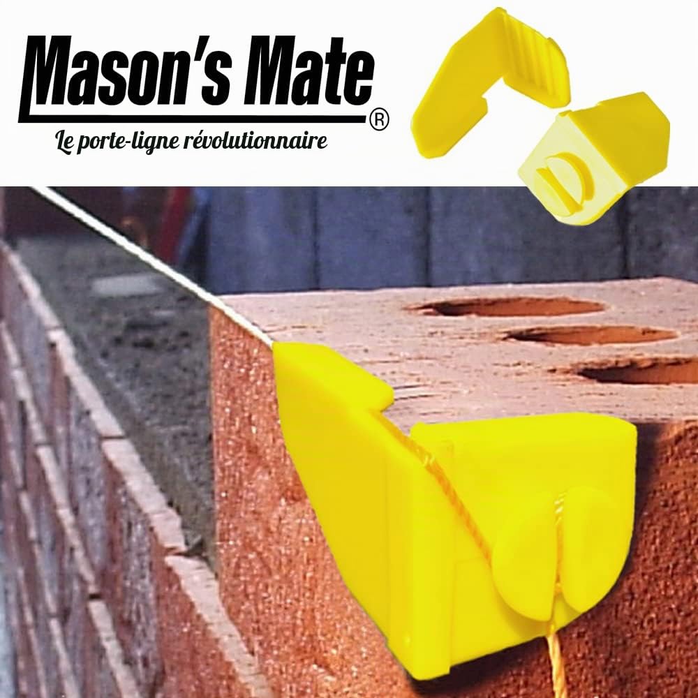 Compagnon du maçon – 2 ensembles de supports d’angle pour ligne de construction et 30 m de ligne de construction
