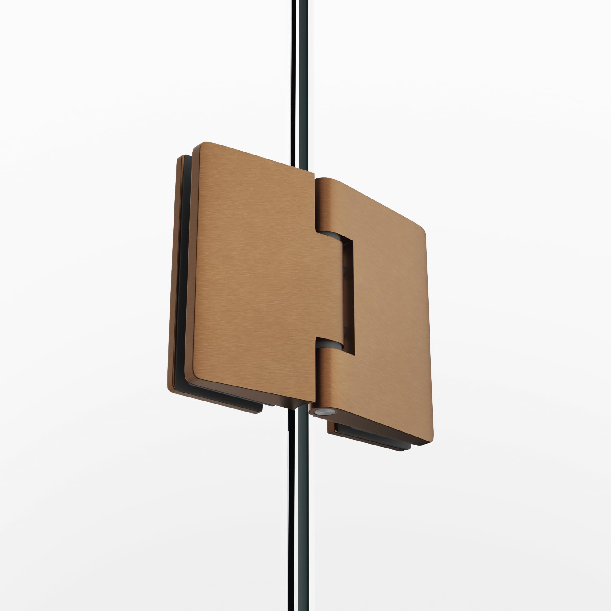 GME - Mampara Ducha Frontal 1 Puerta Fija + 1 Corredera 90cm Oro Rosa | Mampara de Cristal con Perfilería de Aluminio y 195cm de Altura | Cristal Templado 6mm Antical Y Cierre Magnético