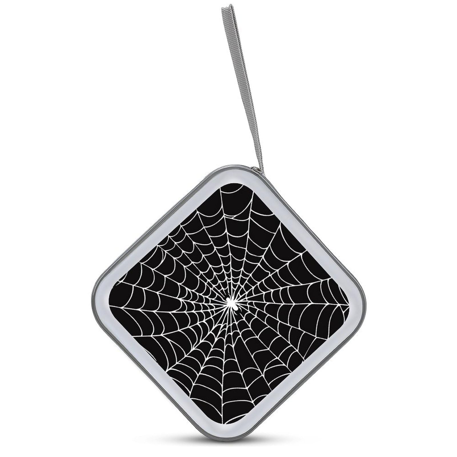 Black And White Spider Web CD Case DVD Storage Case Portable CD Case Holder Storage CD Wallet Holder Organizer