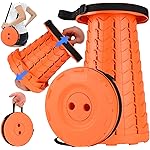 Fishboy Upgraded Collapsible Stool, 400lbs Max Weight, Lightweight But Sturdy, Portable Retractable Folding Telescoping Foldable Camping Stool for Adults Outdoor Fishing Hiking Gardening Travel BBQ