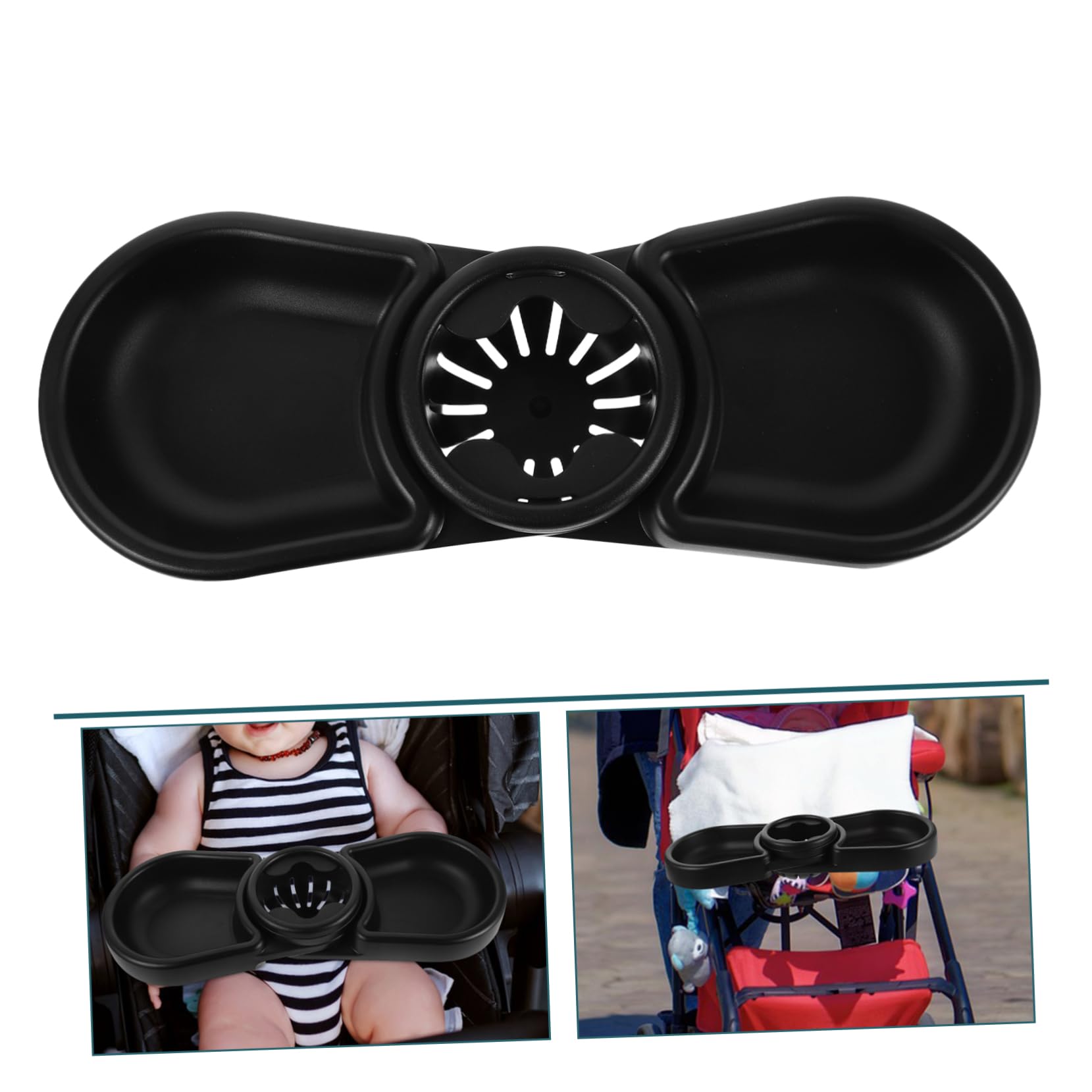 Mikinona Plateau de Collation pour Poussette Plateau Déversement avec Porte Gobelet Détachable Accessoire Pratique et Hygiénique pour Garçon Fille